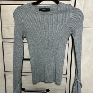 Forever 21 Gray Ribbed Knit Top